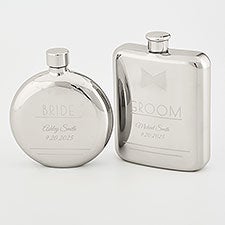  Engraved Bride  Groom Flask Set - 55282