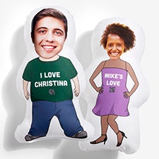 Boy  Girl Personalized Photo Character Throw Pillow with Video QR Code - 55326