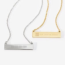 SOUNDWAVES Personalized Nameplate Necklace - 55352