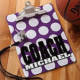 Personalized Basketball Coach Clipboard - 5537