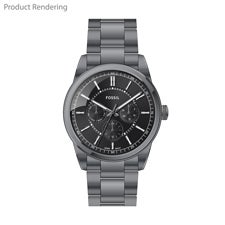 Engraved Fossil Pearson Multifunction Watch in Gunmetal with Black Dial - 55450