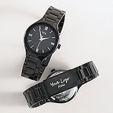 Personalized Logo Mens TFX By Bulova Engraved Black Watch - 55478