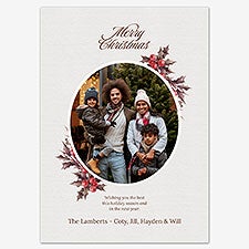 Festive Florals Holiday Personalized Photo Card - 55542D