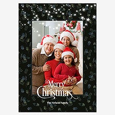 Twinkling Portrait Holiday Personalized Photo Card - 55544D