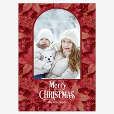 Poinsettia Wishes Holiday Personalized Photo Card - 55560D