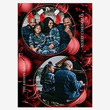 Christmas Baubles Holiday Personalized Photo Card - 55564D