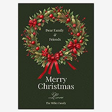 Wreath of Joy Personalized Holiday Card - 55568D