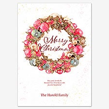 Christmas Wreath Personalized Holiday Card - 55575D