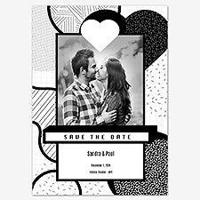 Graphic Monochrome Save the Date Personalized Card - 55674D