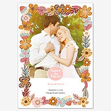 Joyful Blossoms Save the Date Personalized Card - 55677D
