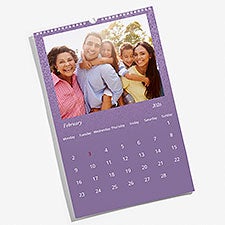 Delicate Floral Photo Full Page Personalized Wall Calendar - 55698D