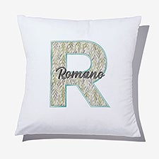 Meadowbrook Flourish Initial  Name Embroidered Applique Throw Pillow - 55767