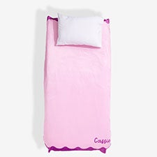 Scallop Print Comfort Personalized Twin Fleece Blanket - 55792