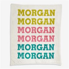 Repeating Name Personalized Blanket  - 55798