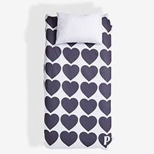 Black Hearts Personalized Twin Sweatshirt Blanket - 55802