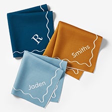 Scalloped Accent Personalized Napkins - 55820