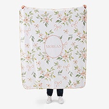 Blush  Bloom Personalized Blanket - 55997