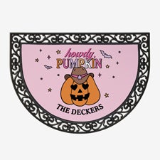 Kittenish Personalized Pinkoween Half Round Doormat - 56092
