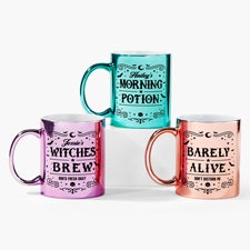 Kittenish Personalized Pinkoween Potion Label Metallic Mugs - 56098