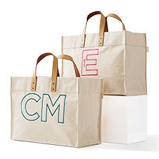 Initial Statement Embroidered Tote Bag  - 56115