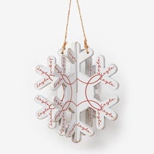 Snowflake Name Personalized 3D Wood Snowflake Ornament  - 56176