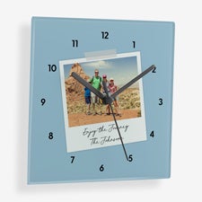 Polaroid Picture Personalized Square Glass Clock - 56180