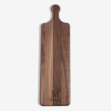 Heritage Initial  Name Engraved Walnut Paddle Serving Board  - 56232