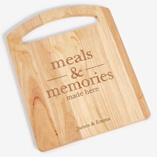 Meals  Memories Personalized Rubberwood Cutting Board - 56243