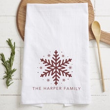Snowflake Family Personalized Kitchen Towel Personalized Tea Towel  - 56257