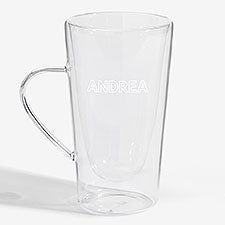 Luigi Bormioli® Engraved Double Wall Glass Mug  - 56362