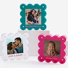 Scalloped Elegance Personalized Mini Acrylic Frame - 56367