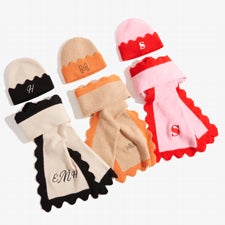 Melody Scallop Embroidered Scarf  Hat  - 56371