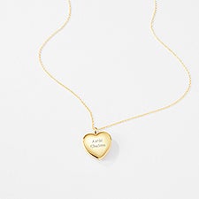 Engraved Gold Over Sterling Silver Heart Locket - 56452