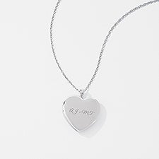 Engraved Sterling Silver Heart Locket - 56454