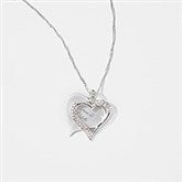 Engraved Silver Brushed Heart Swing Necklace  - 56458