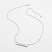Engraved Silver Bar Necklace  - 56464