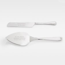 Engraved Stainless Silver Cake Server Set - 56475