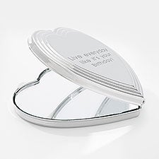 Engraved Heart Compact Mirror - 56476