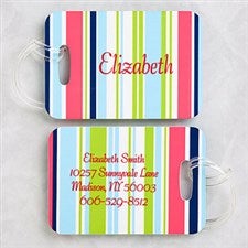 Personalized Luggage Tag Set - Stripes - 5648