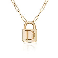 Initial Padlock Necklace - 56519