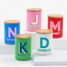 Shadow Initial  Name Personalized Color Splash 12oz Candle  - 56555
