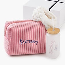 Personalized Mauve Makeup Bag Gift Set For Her - 56567