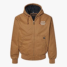 Custom Dri Duck Cheyenne Boulder Cloth™ Hooded Jacket w/ Quilt Lining - Saddle - 56683