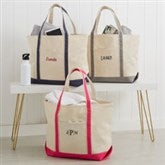 Monogrammed Canvas Tote Bags - Weekend Getaway - 5673