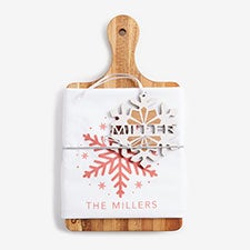 Snowflake Family Personalized Tea Towel, Paddle Board and Ornament Gift Set - 56843