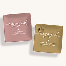 Engagement Script Personalized Ring Dish - 56878