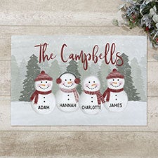 Watercolor Snowman Personalized Doormat- 18x27 - 56925