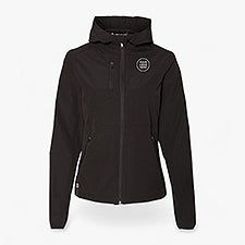 Custom Womens Dri Duck Ascent Soft Shelf Hooded Jacket - Black - 56940