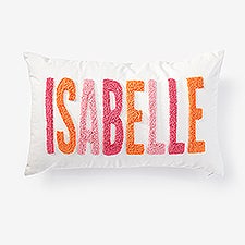Personalized Punch Needle Gradient Name Pillow  - 56950D