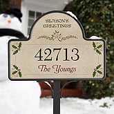 Season's Greetings Personalized Address Plaque - 5696